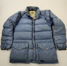 Vtg 70s Class-5 Mountaineering Equipage Coat Down Puffer Parka Jacket Snap Zip