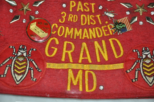 Military Order Of The Cootie Maryland Wood Tick Hat With Insect Pins Etc. Etc - Picture 9 of 15