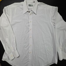 Christian Dior Dress Shirt 44 17.25 White Long Sleeve Signature Logo