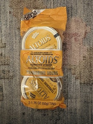 2 Pack Altoids Tangerine Sours Candy Tins Retro Sealed Tin Never Opened