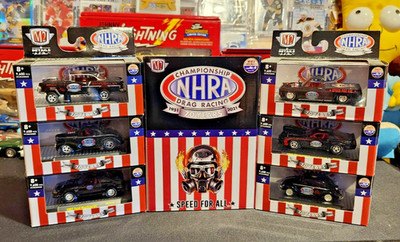 ONLY 9,600 M2 MACHINES 2021 NHRA 70 YEARS DRAG SET  OF 6 w/ SLEEVE MINT FULL SET