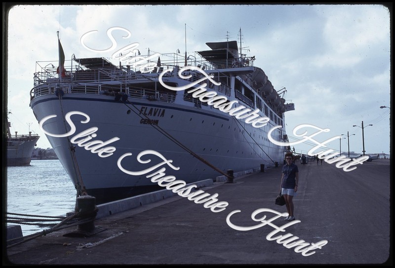 Flavia Cruise Ship Liner Woman 35mm Slide 1970s Kodachrome