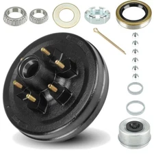 6 on 5.5" Trailer Brake Hub Drum Kit 12" x 2" for 5200 - 6000 lbs Axle 6 Lug