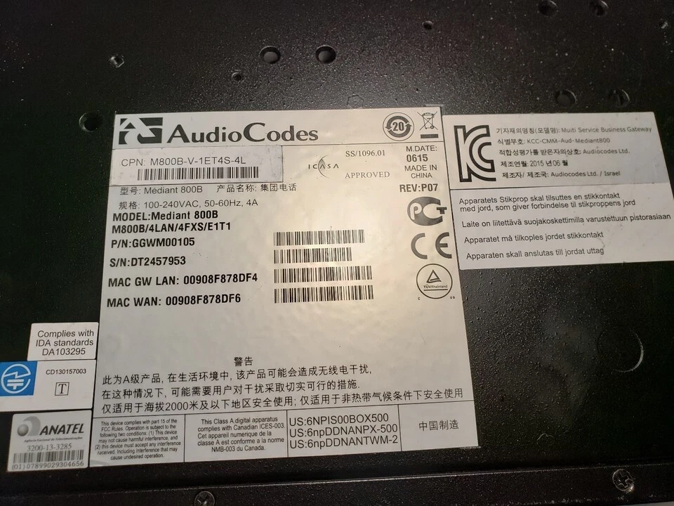 CÓDIGOS DE AUDIO MEDIANT 800B GGWM00105 M800B-V-1ET4S Foto 3 de 4
