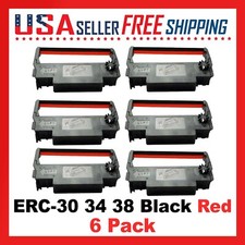 ERC-30 x 6 Pack Ribbon Black Red Ink Epson SNBC Kitchen Printer ERC30/34/38
