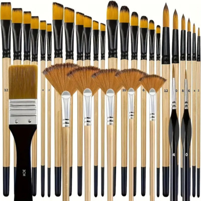 Premium SET 32 Künstlerpinsel Set zum MODELN NAIL ART BASTELN LACKPINSEL