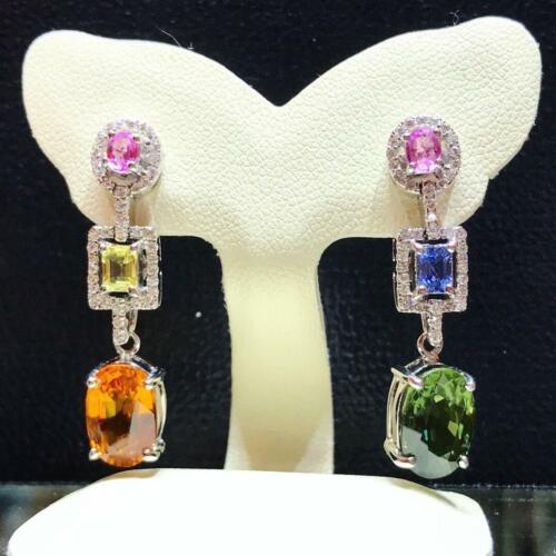 925 Silver Filled,Gold Women Fashion Hoop Earring Cubic Zircon Jewelry - Picture 39 of 42