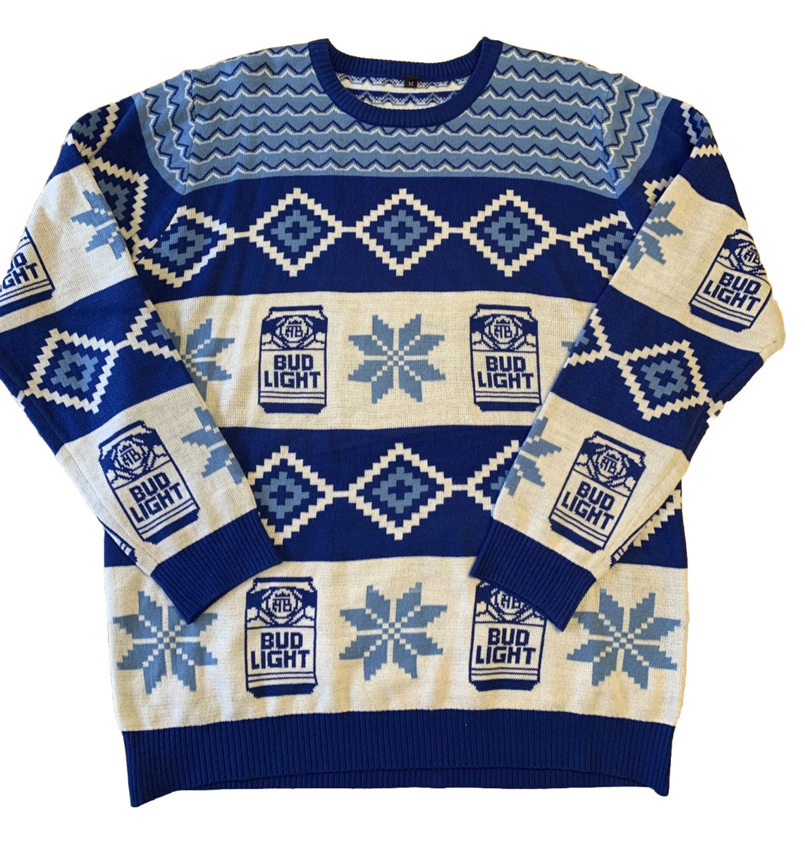 BUD LIGHT Beer Ugly Christmas Holiday Party Sweater Unisex SZ