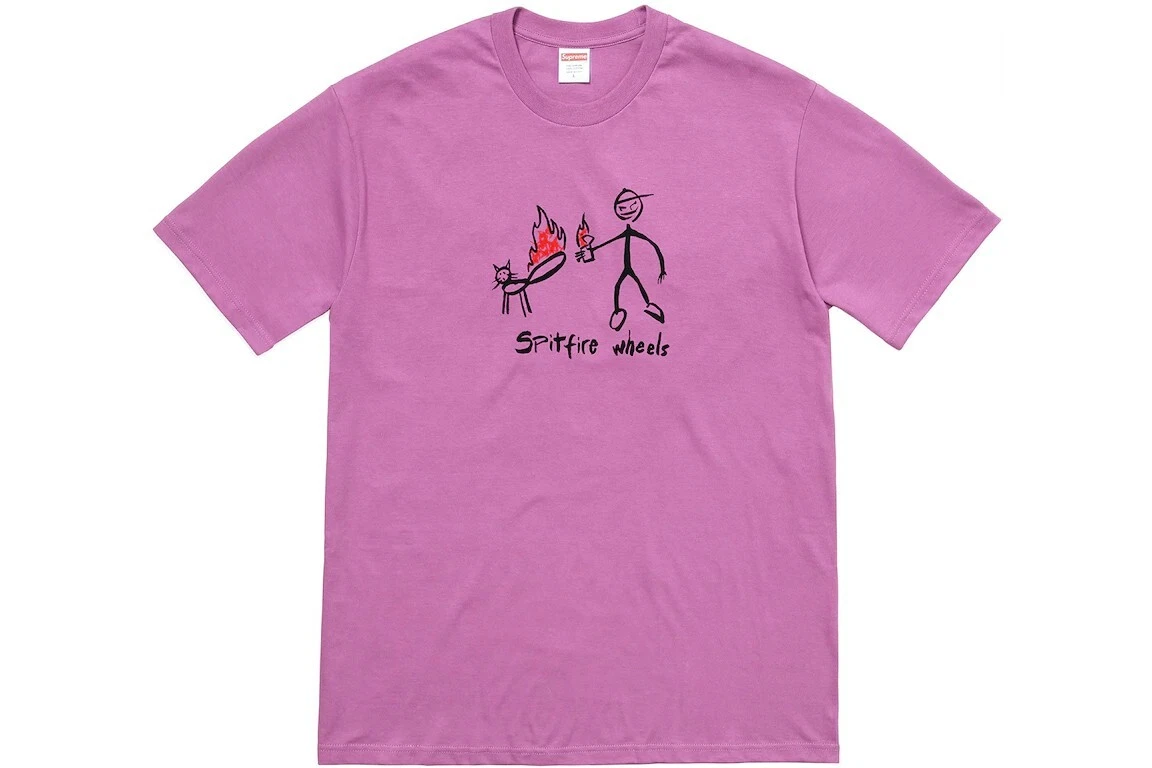 Supreme x Spitfire Cat Tee T shirt graphique violet SS18 homme XL SCELLÉ NEUF