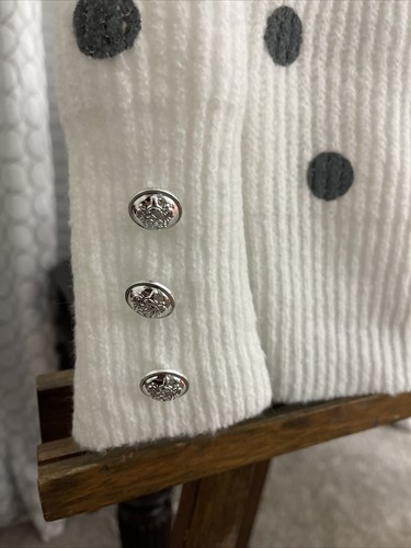 Pullover weiß mit grauen Tupfen - Größe Damen Medium. Neu Mit Etikett - Bild 2 von 3