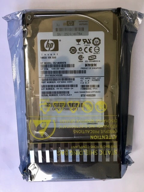 FESTPLATTE HP DG146BB976 146GB SAS 10000U/min 430165-003 ST9146802SS 2.5'' Zoll