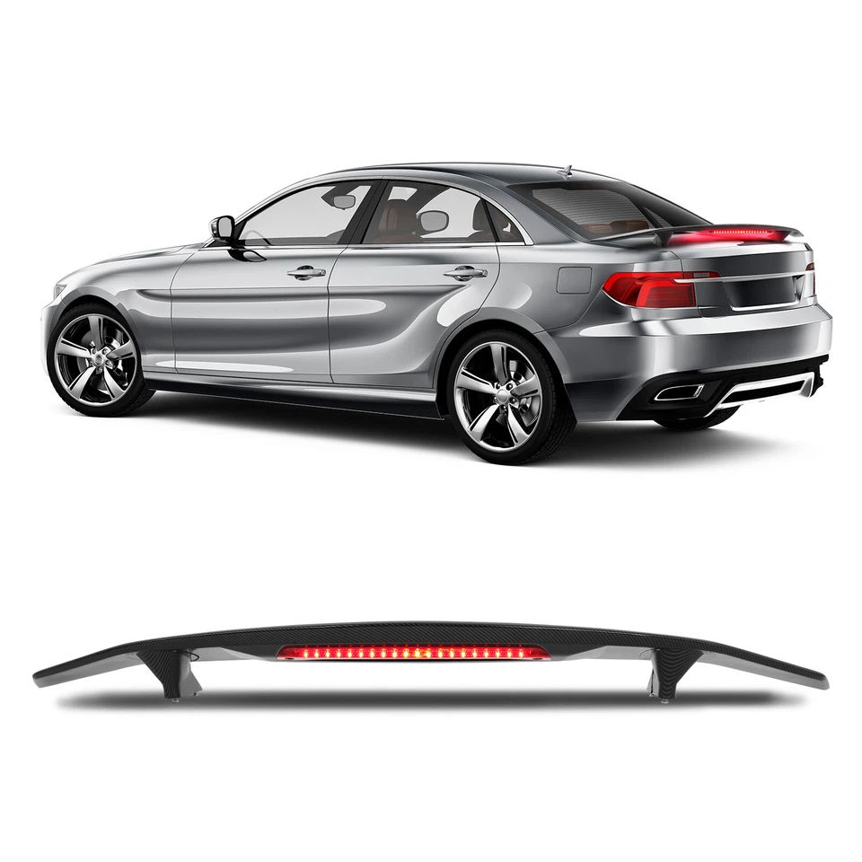 Luz de freno alerón trasero fibra de carbono 52" para Volkswagen CC 2008-2018 Foto 3 de 4