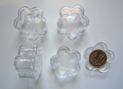 Caja contenedora bote flor pequeña X 4 UNIDADES 31 mm accesorio uñas y abalorios