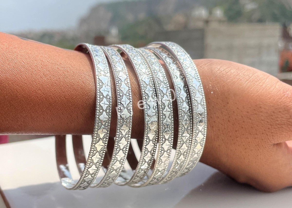 6 Set of bangles, 925 Silver bangles Unique Design bangles