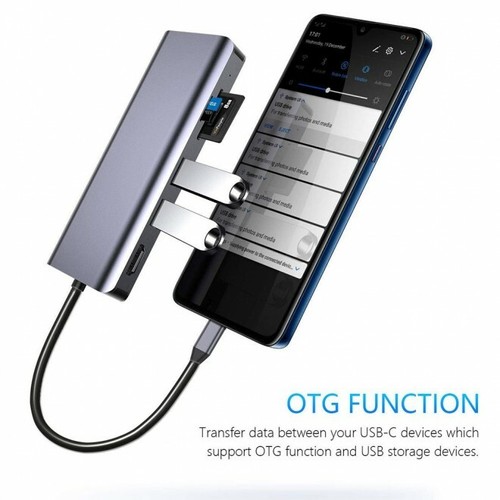 USB C 7 in 1 Multi Hub Adapter Expansion HDMI 4K &Giga RJ45 USB 3.0 for Laptop - Picture 4 of 8