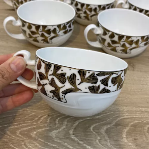 lot of 6 vintage Rosenthal germany #42 coffee/Tea cups gold print