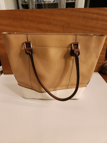 Calvin Klein Handbag Tote Shoulder Bag Purse Tan Cream - Picture 4 of 20