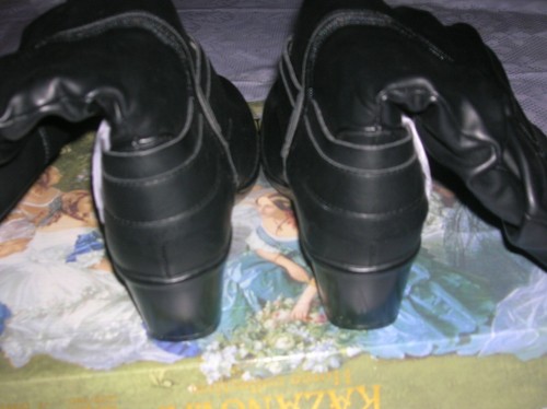 NWT "EASY STREET+WIDE CALF" WOMEN'S LEATHER BLACK BOOT 7M Plus Calf - Picture 3 of 5