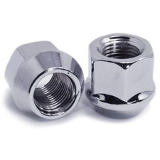 Open End Lug Nuts M12 X 1.5 Thread Chrome Finish 19mm Hex 21.4mm Length