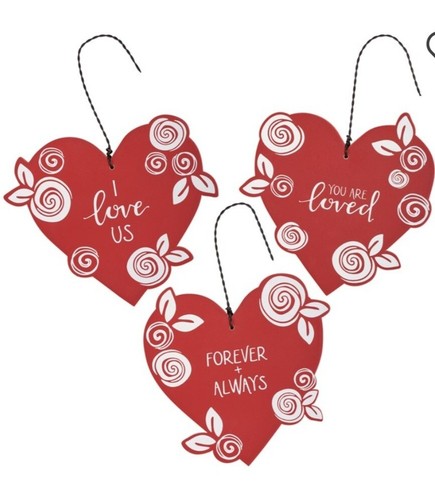 Primitives By Kathy Three Sets Of Rustic Valentine's Day Ornaments - Picture 5 of 7