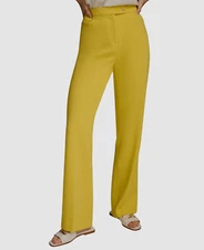 Donna Karan New York Women's Yellow Mid-Rise Straight-Leg Dress Pants Size 4