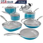 12 Piece Nonstick Cookware Set Pots Pans Kitchen Ceramic Dishwasher Safe New