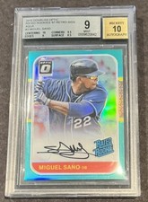 MIGUEL SANO 2016 Donruss Optic RC Auto #D 5/5 Rated Rookie BGS 9 SSP Angels