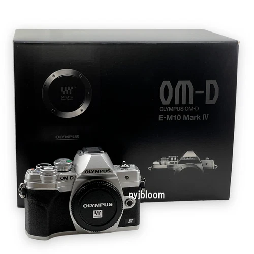 Olympus OM-D E-M10 Mark IV Silver Mirrorless Camera Body -Near Mint- #289