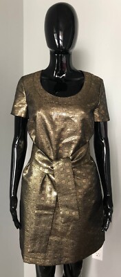 green emerald velvet dress Karl Lagerfeld for Chloe 1981 Black & Liquid Gold Dress main image 1