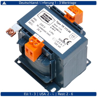 BELPA TR 172.66, TR 172.66, Safety Transformer: Serie: 1124, Pri: 230V, 1Ph, ...