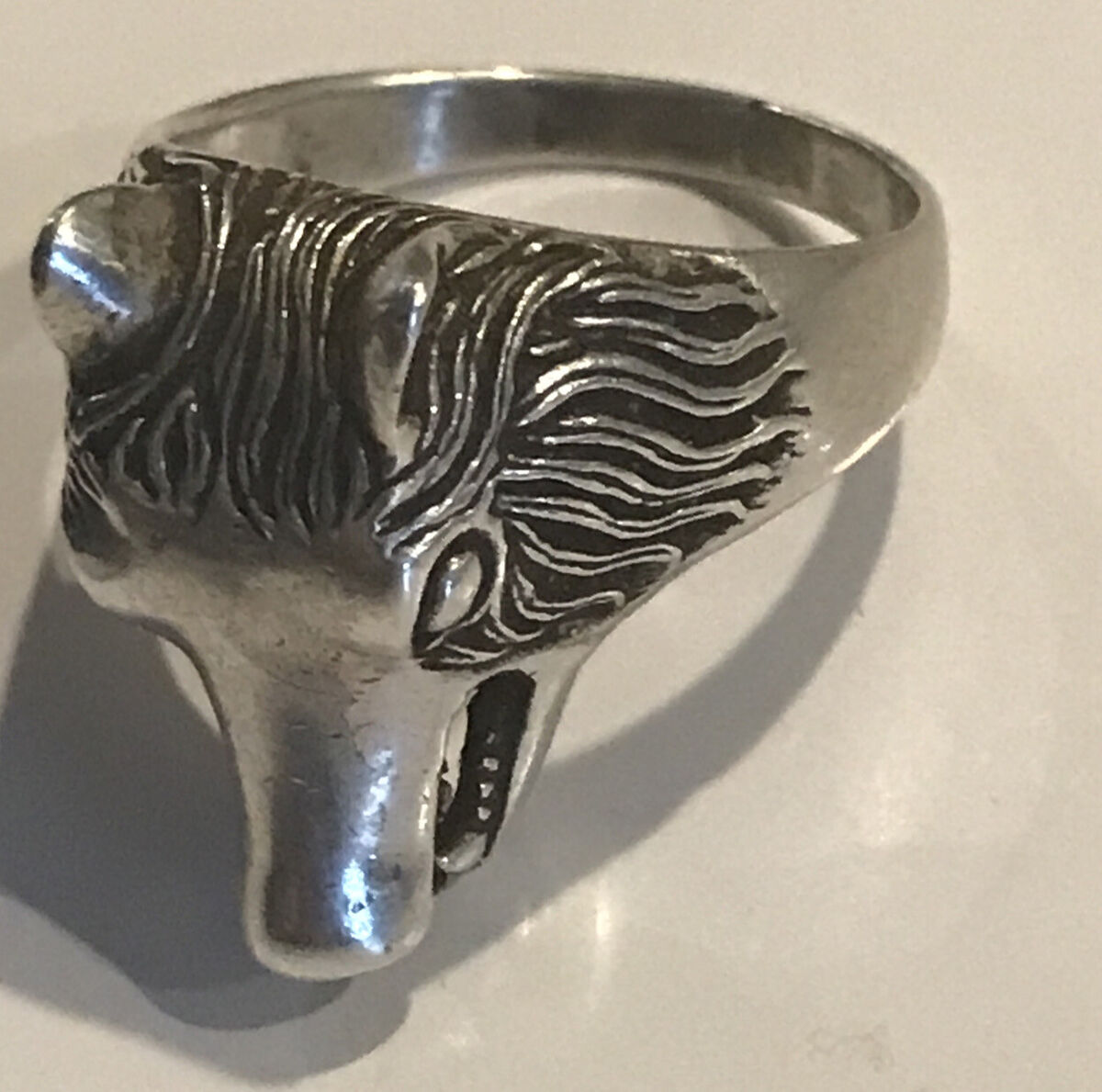 Sterling 925 Silver sz 13.5 wolf ring Artisan 12 Grams Dog Vintage Jewelry P2 Sterling 925 Silver sz 13.5 wolf ring Artisan 12 Grams Dog Vintage Jewelry P2