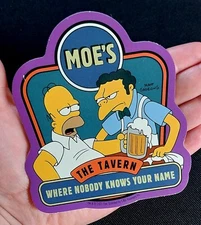 Fully Licensed Vintage MOE'S TAVERN The Simpsons Car Window Sticker Decal