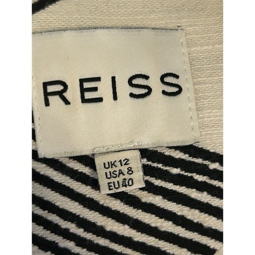 Reiss BEAUTIFUL Antibes Sleeveless Sheath Lined Dress Sz 8 Black/cream EUC - Picture 9 of 9