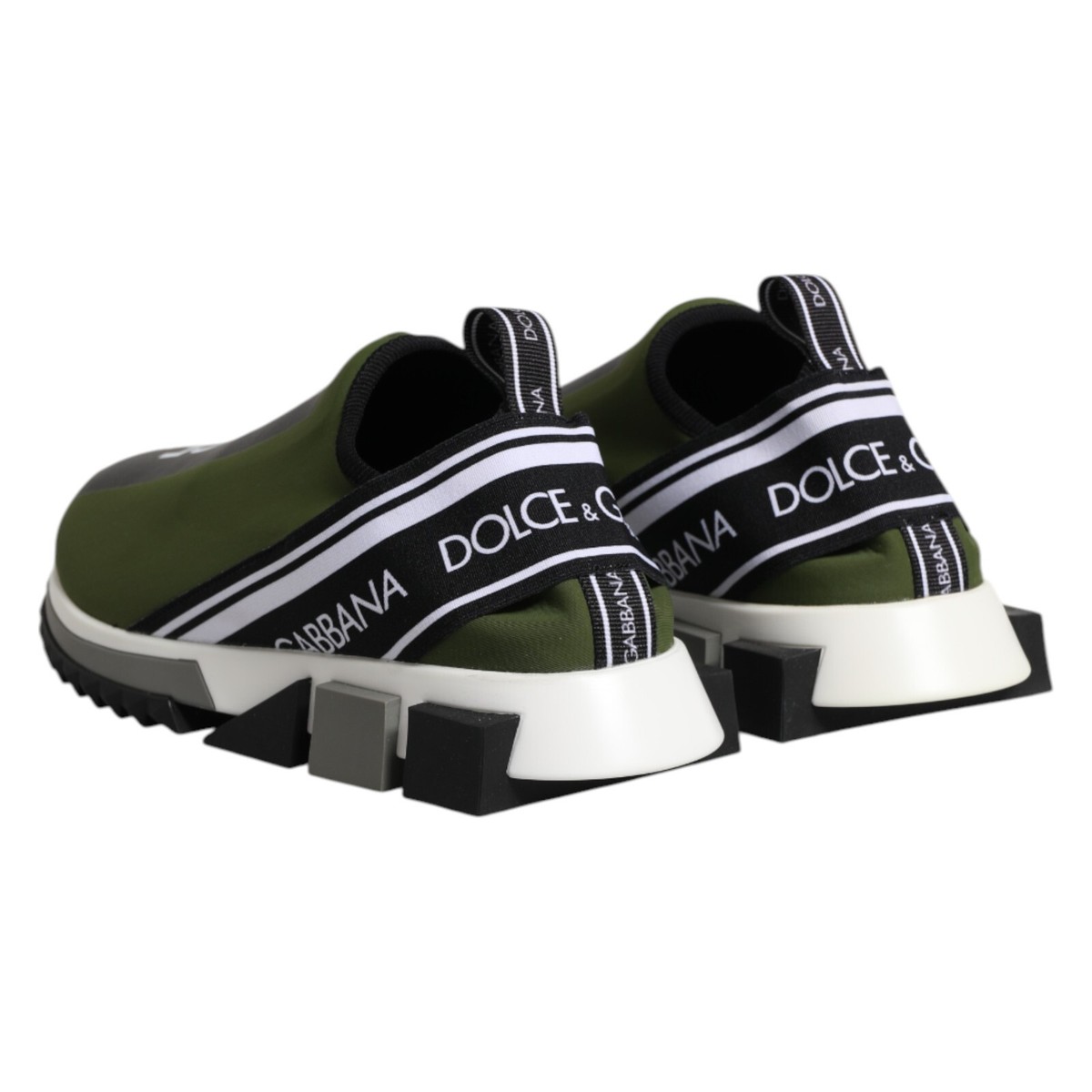 DOLCE & GABBANA Shoes Green Black Slip On Sorrento Sneakers