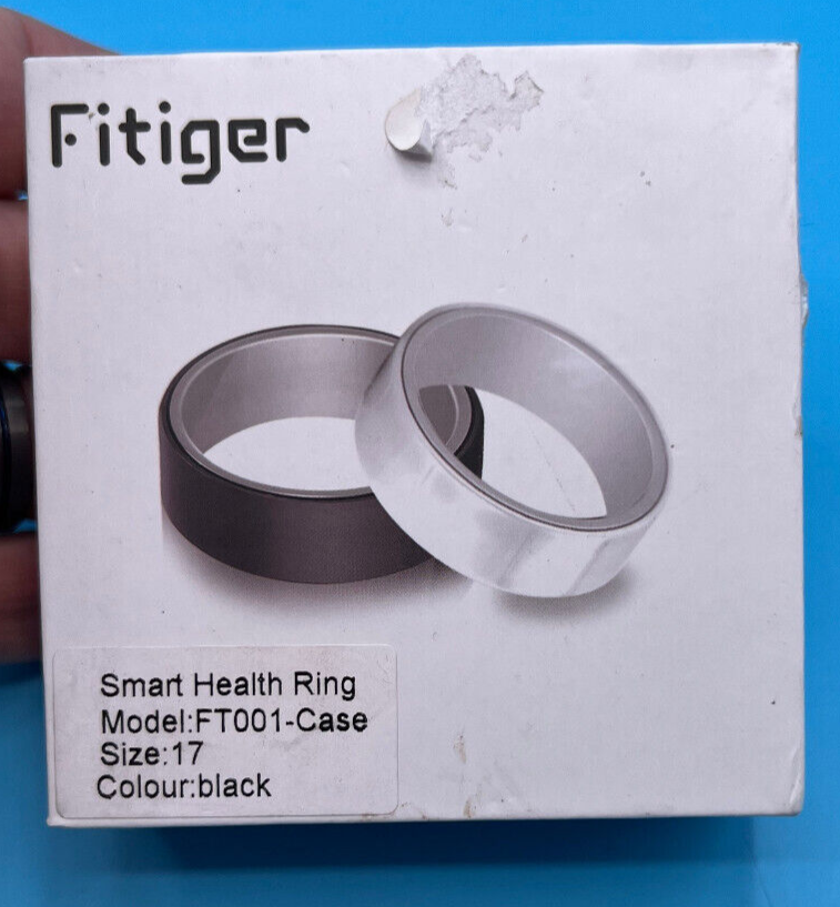 Fitiger FT001CASE Black Waterproof Smart Health Fitness Tracker Ring