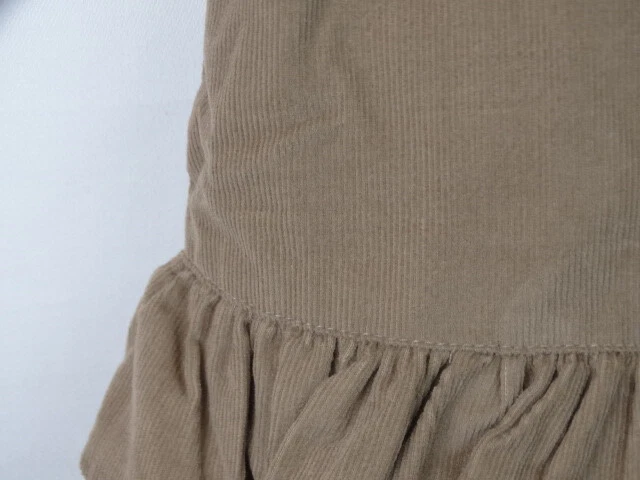 Vestido Lolly Wolly Niñas Talla 6 Marrón Pana Sin Mangas Rosa Lazos Volantes Foto 4 de 4