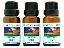 3 Country Spice 1/2oz Premium Grade Scented Fragrance Oil Crazy Candles