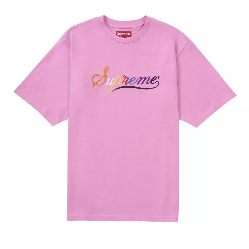 Haut rose Supreme Cursive S/S taille XL