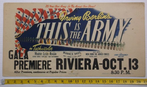 QUESTO È L'ESERCITO 1943 Biglietto Finestra/Poster Film ~ PRIMA TEATRO RIVIERA - Foto 1 di 5