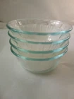 Set of 4 Vintage Pyrex 464 Clear Scalloped Edge Custard Cups Ramekins 10oz 300mL
