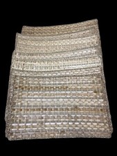 Set of 7 Boho Wicker Rattan Rectangle Placemats Vintage NOS