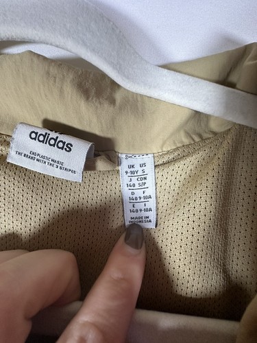 Adidas Kid’s Track Jacket Retro 80’s 90’s Size Small 9-10 Year Beige Pink - Picture 4 of 8