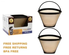 2 GoldTone Reusable #4 Cone Coffee Filter for ALL Cuisinart Machines and Brewers