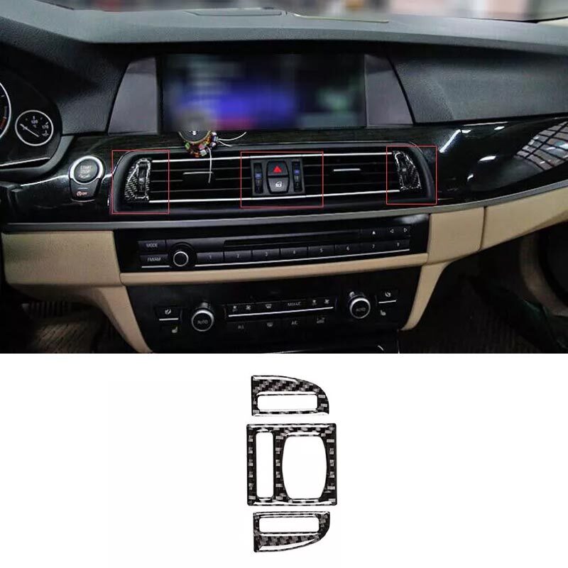 Air Outlet Vent Cover For BMW 5 Series 2011-17 Central Console Real Carbon Fiber