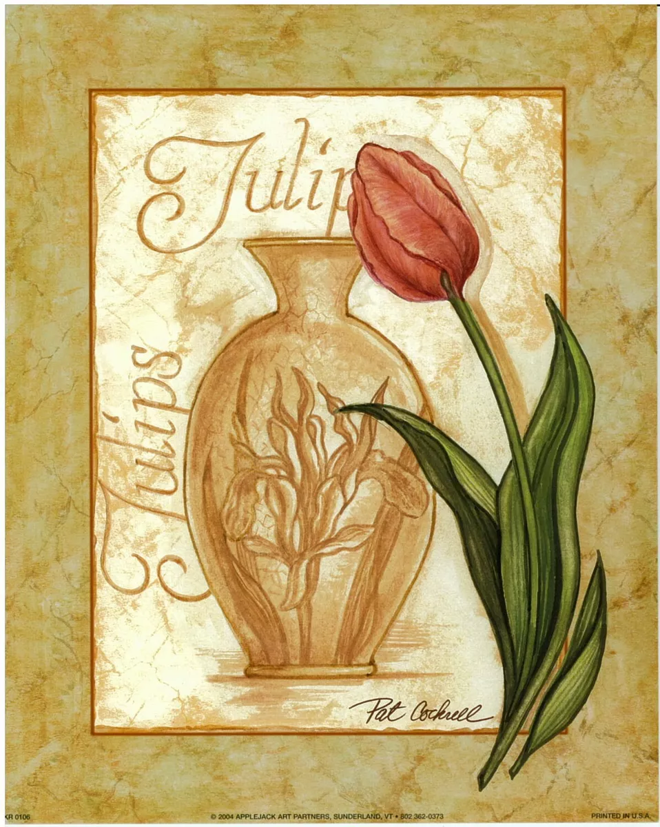 8 x 10) Art Print KR0106 Pat Cockrell Cottage Tulip | eBay