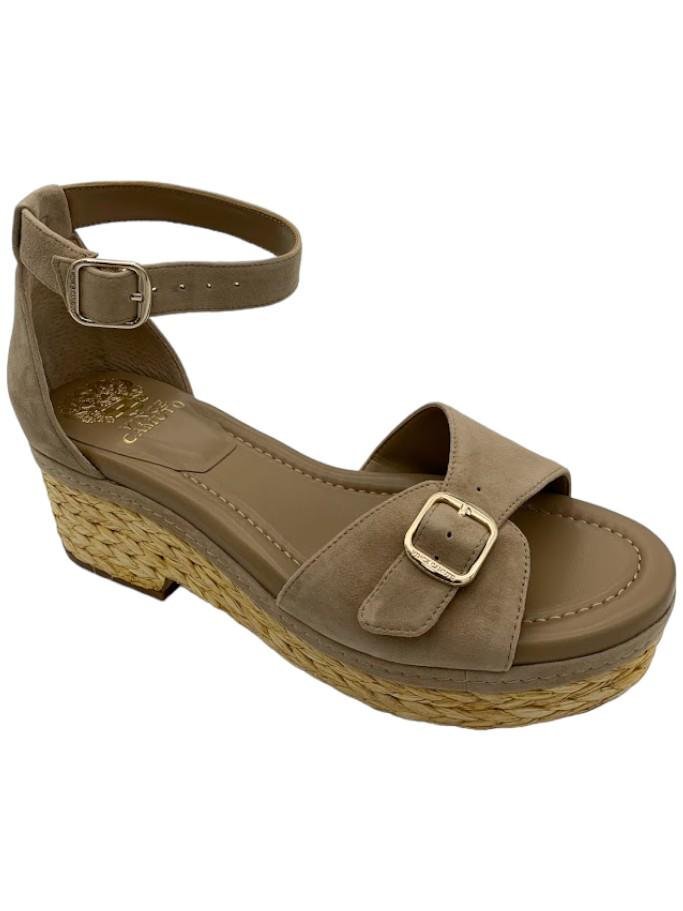 Vince Camuto Adjustable Wedge Sandals Meterry Tortilla Suede