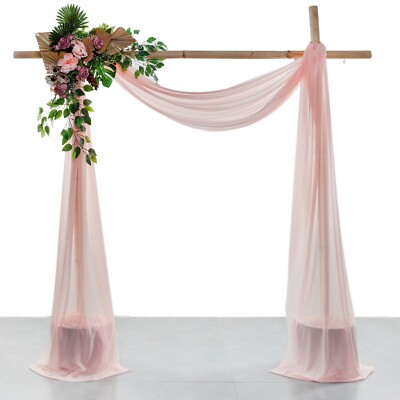 20ft Long Chiffon Wedding Arch Draping Fabric Curtain Panel Event Photo Backdrop