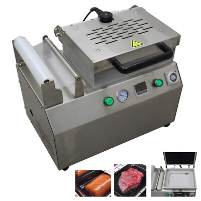 110V 1KW Vacuum Close Fitting Packager Fresh-keeping Tray Film Selaer Laminator