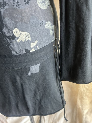 Womens tunic top "Anama" Sz. M V-neck with back opening t/w shoulder blades-blac - Picture 4 of 6