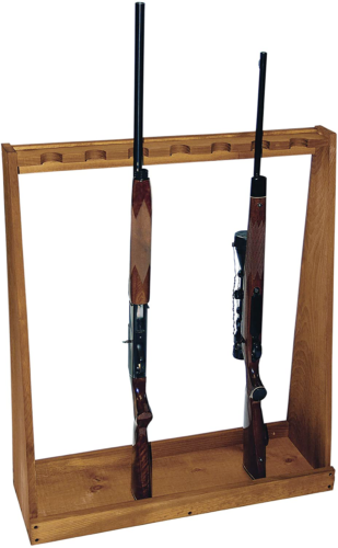 Standing Rifle Gun Rack Shotgun Firearm Home Storage Display Wood Pine Wooden - Afbeelding 1 van 12